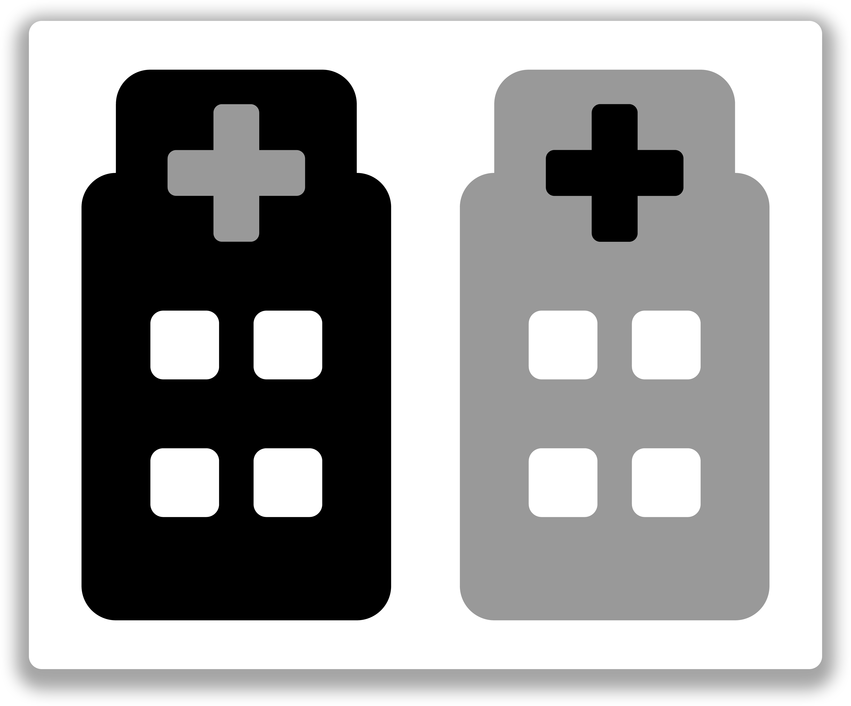 Graphic of two hospitals side-by-side